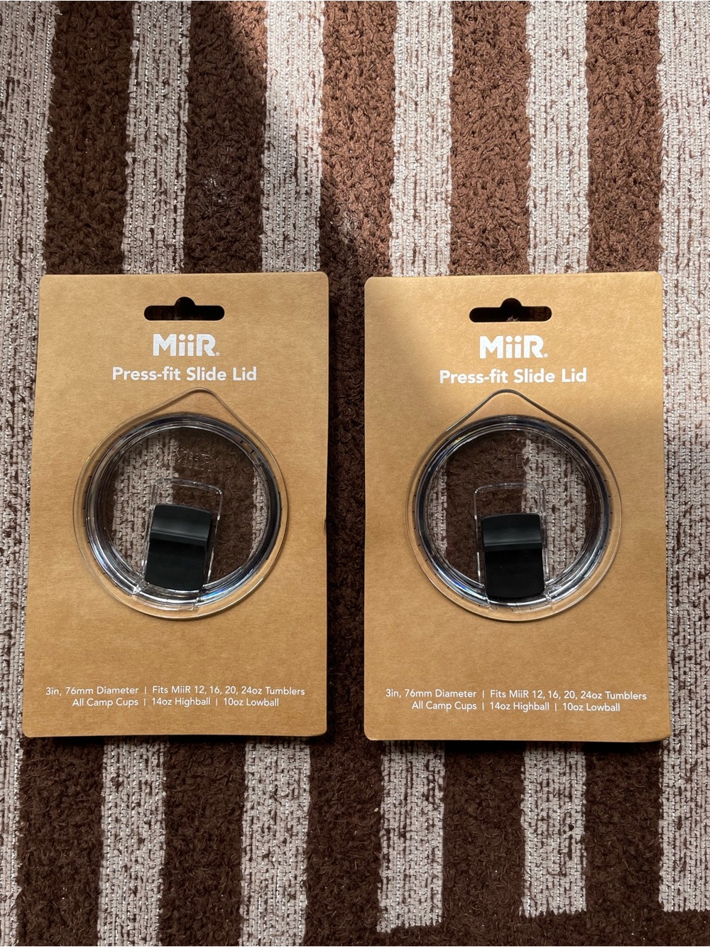 MiiR Press-Fit Slide Lid - Clear/Brown (2-Pack)